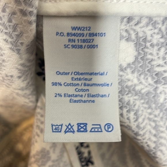 Boden | Isla Textured Blue & White Sheath Dress‎ Size 6 - Picture 6 of 6